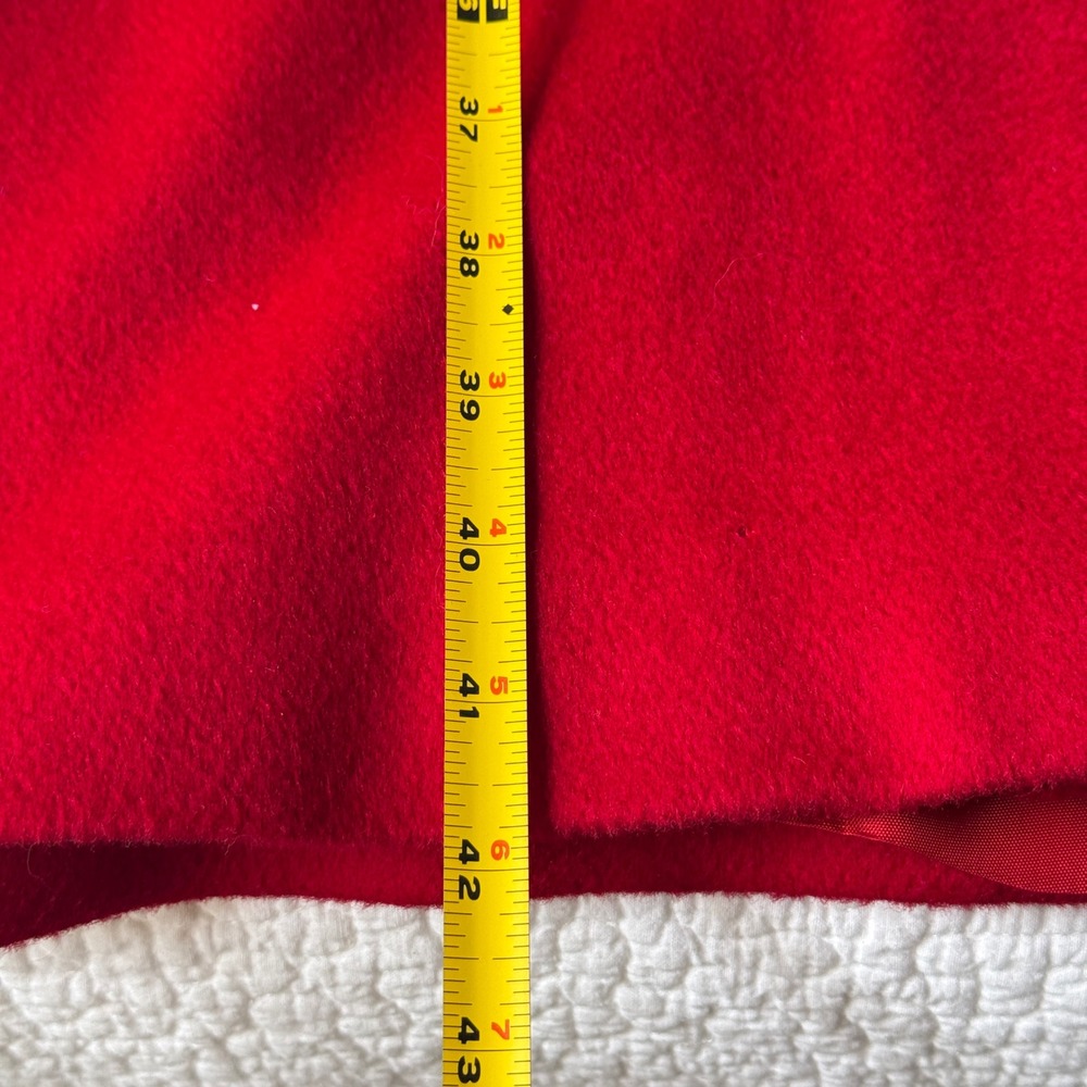 Vintage Red Wool Coat Petite M/L Double Breasted Midi Made In USA 80s 90s - Picture 9 of 14